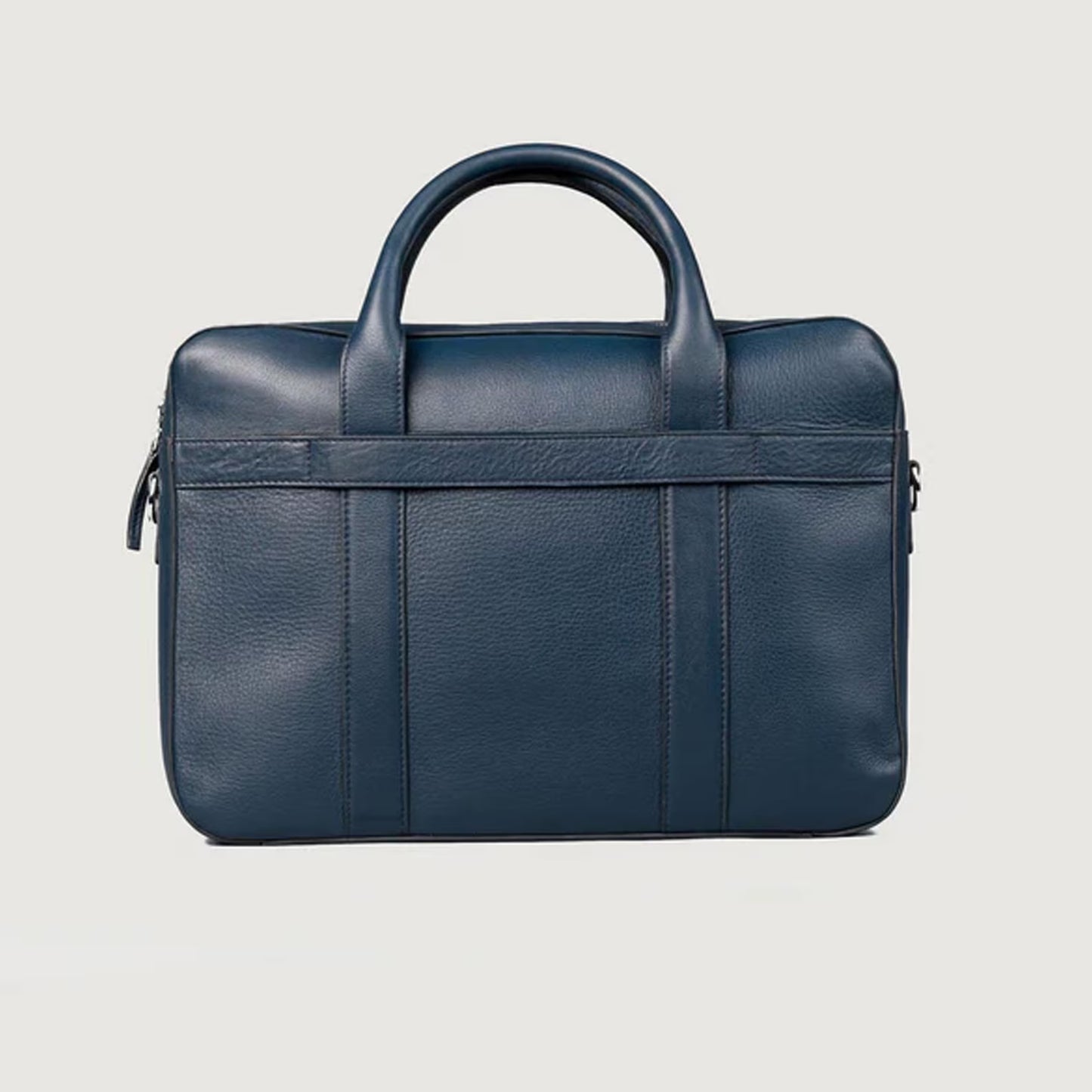 Blue Leather Shoulder Laptop Bag