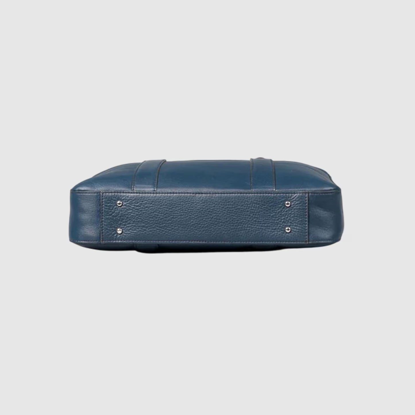 Blue Leather Shoulder Laptop Bag