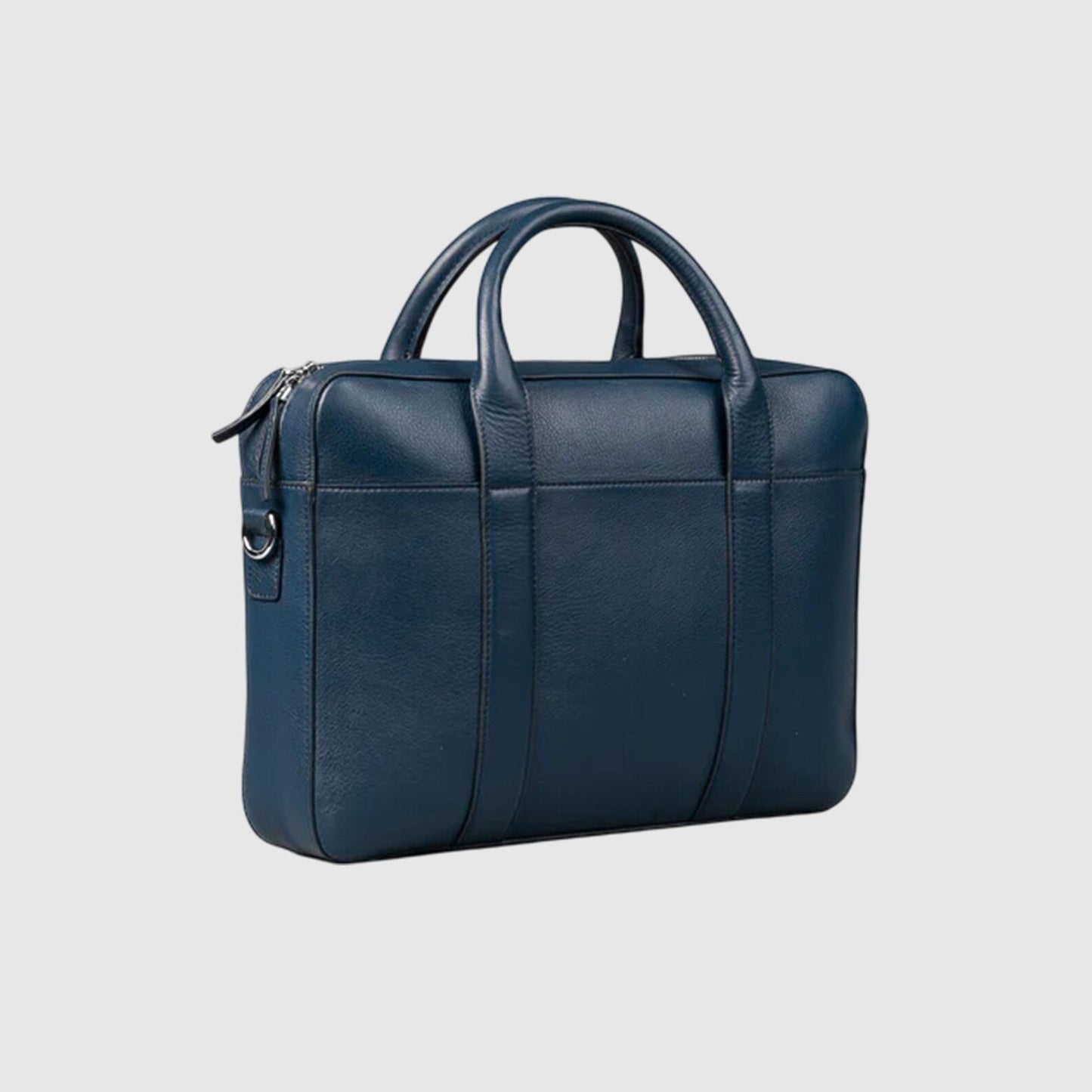 Blue Leather Shoulder Laptop Bag