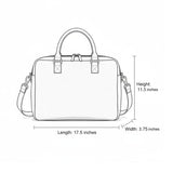 Blue Leather Shoulder Laptop Bag