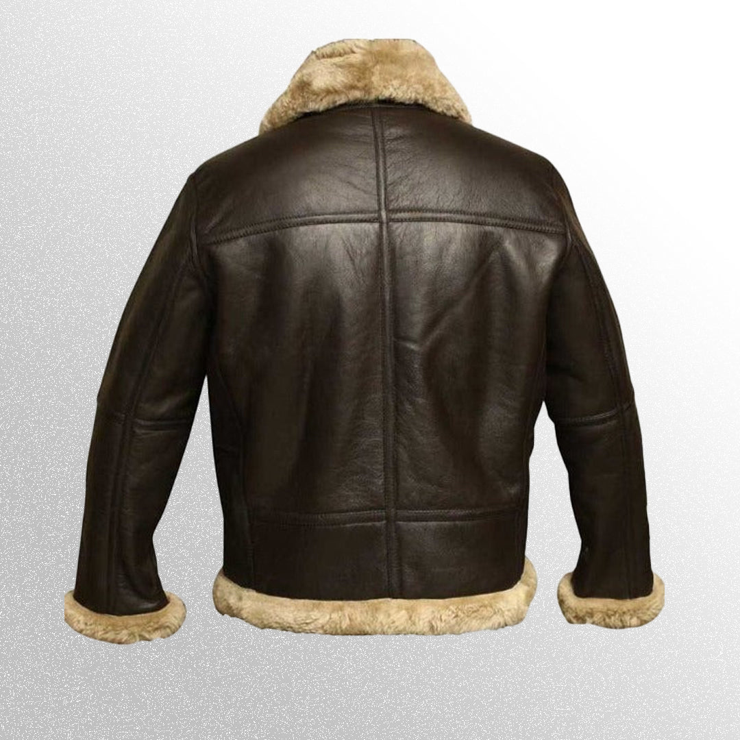 Brown B3 Raf bomber jacket back image