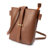 Women's Leather Crossbody Bucket Bag