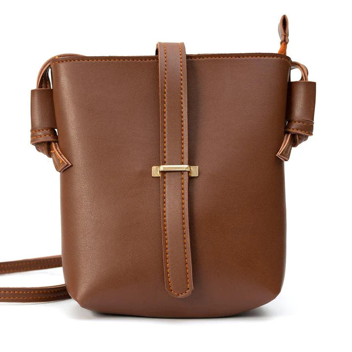 Women's Leather Crossbody Bucket Bag