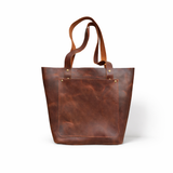 Brown Leather Tote Bag With Shoulder Straps