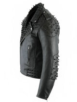 Men's Studded Motorcycle Leather Jacket