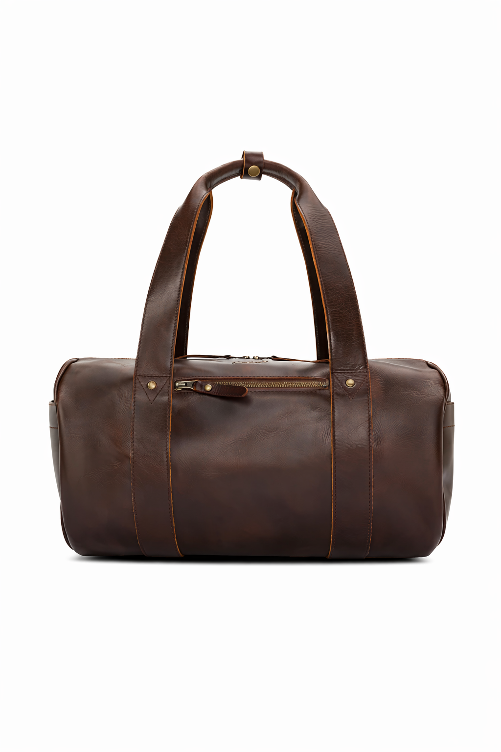 Full-Grain Brown Duffle Bag