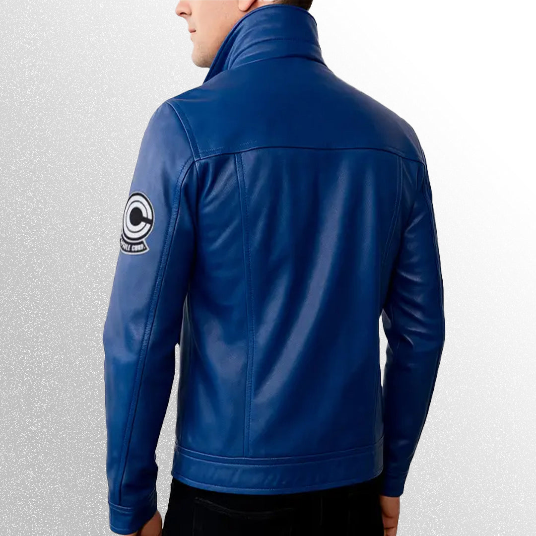 Future trunks leather jacket back view