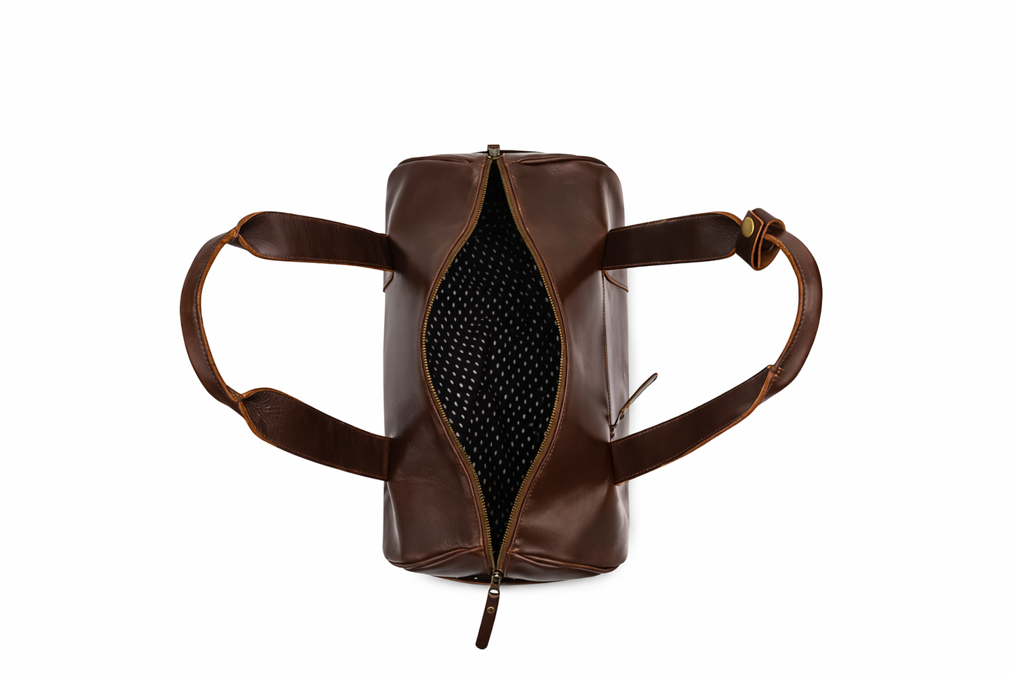 Full-Grain Brown Duffle Bag