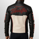 Superman back pose leather jacket 