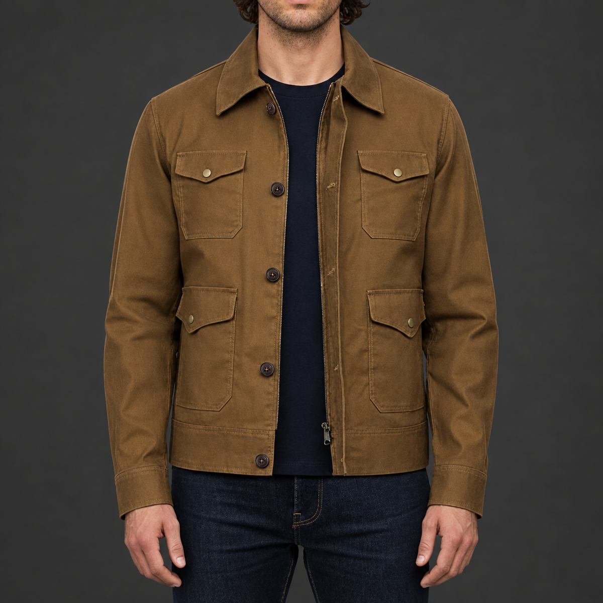 Men’s Yellowstone-Inspired Cotton Jacket – John Dutton Style