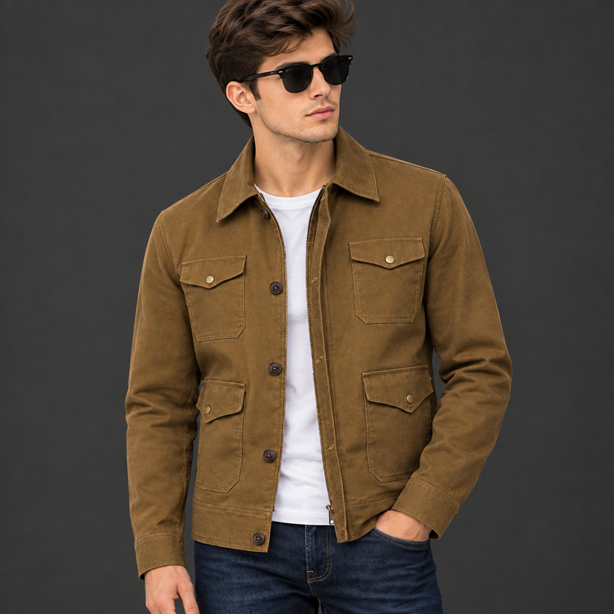 Men’s Yellowstone-Inspired Cotton Jacket – John Dutton Style