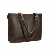 Vintage Full-grain Leather Tote Shoulder Bag for Women