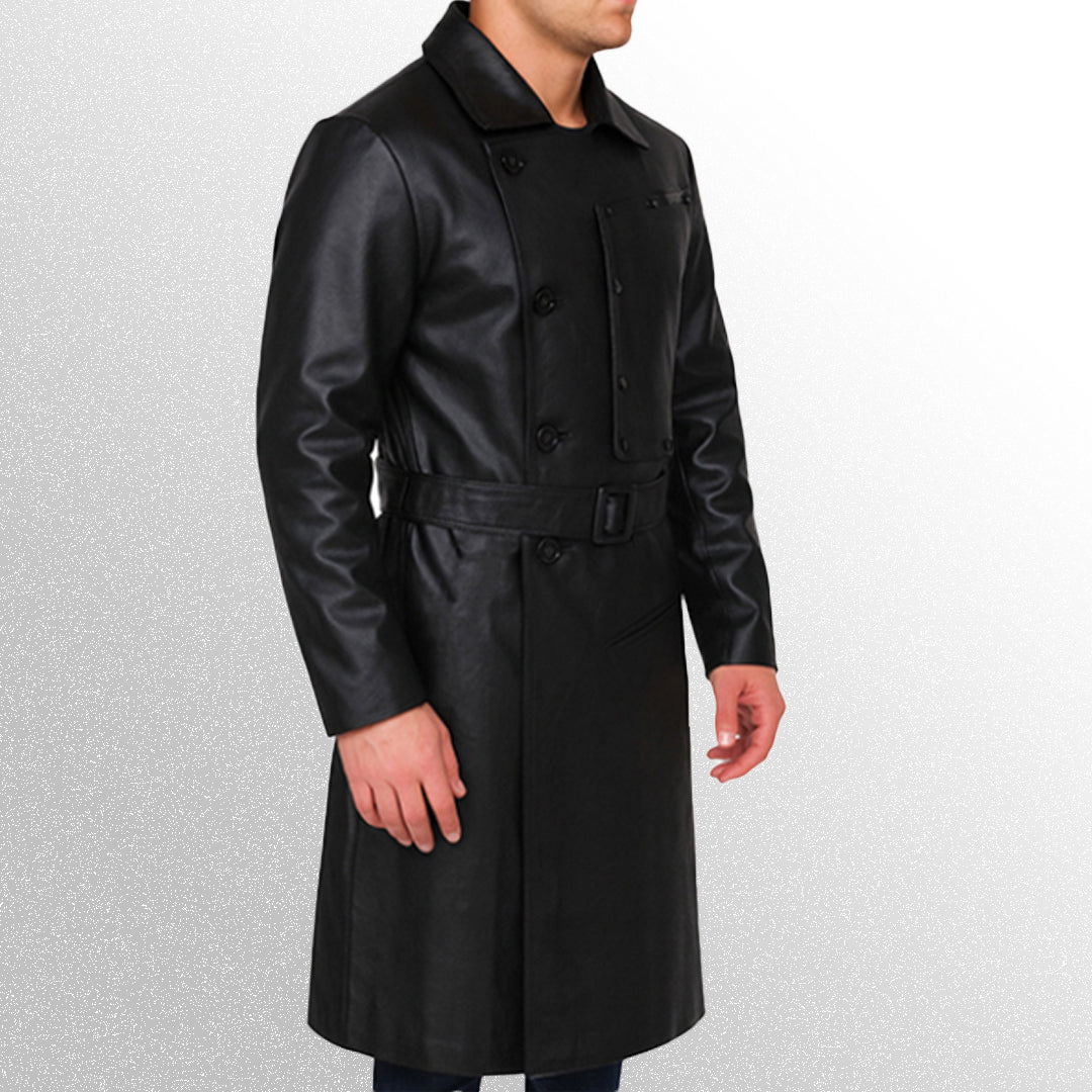 The Grand Budapest Hotel Willem Dafoe Trench Coat side pose