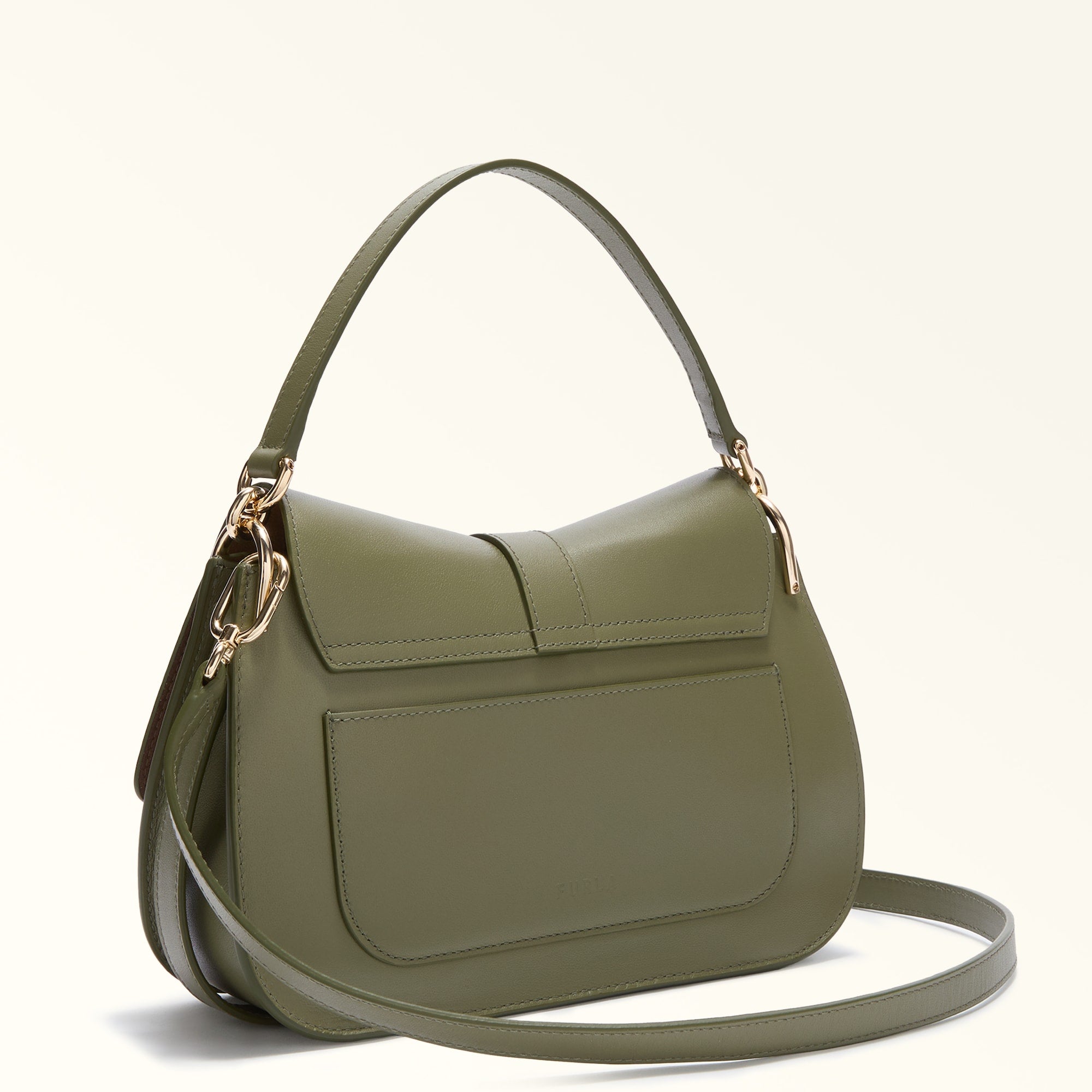 Medium Sage Green Leather Hand Bag