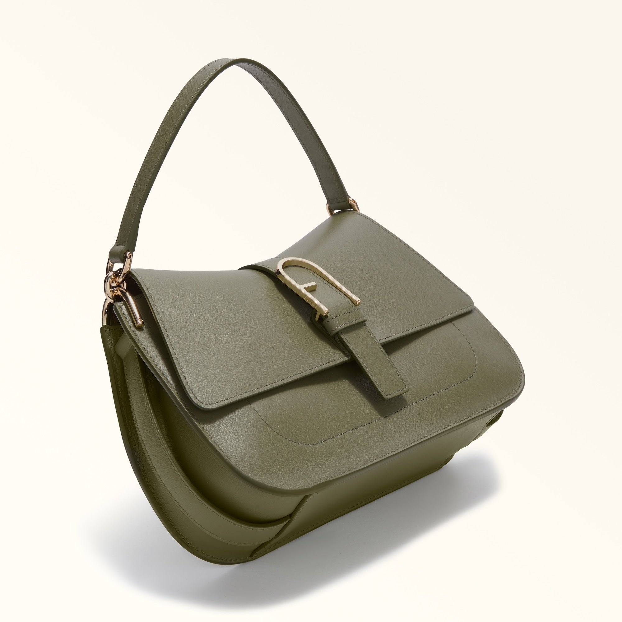 Medium Sage Green Leather Hand Bag