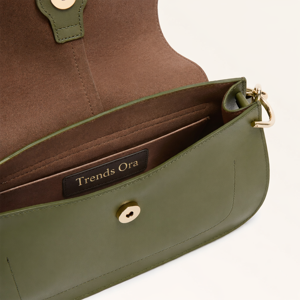Medium Sage Green Leather Hand Bag