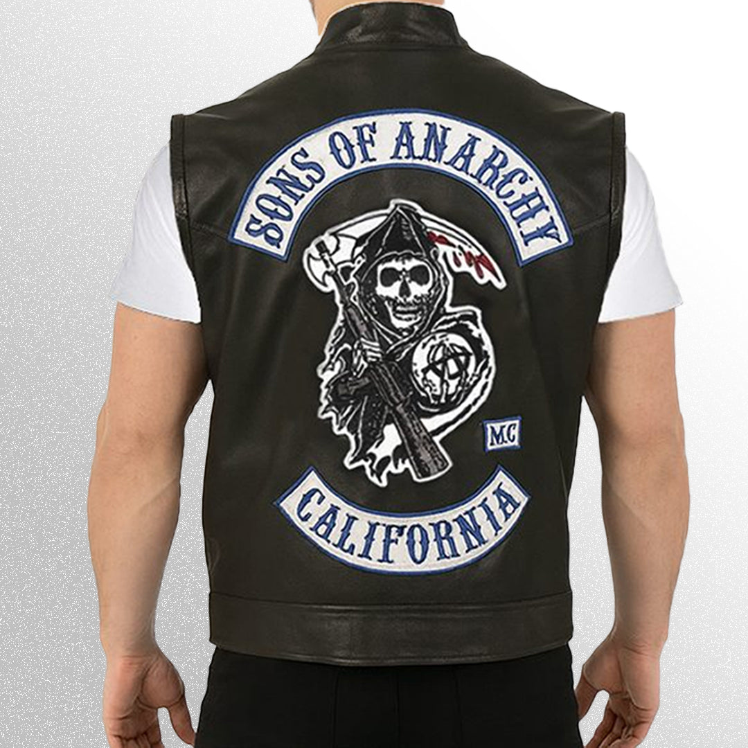 Jex teller sons of anarchy leather vest back image
