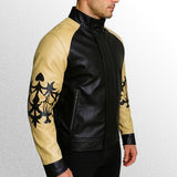 Kung Fury Cobra bomber Leather Jacket side pose