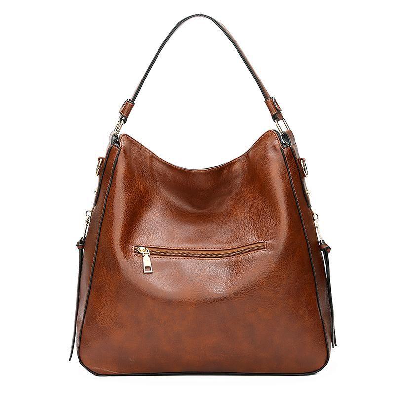 Leather Hobo Style Anti-Theft Handbag