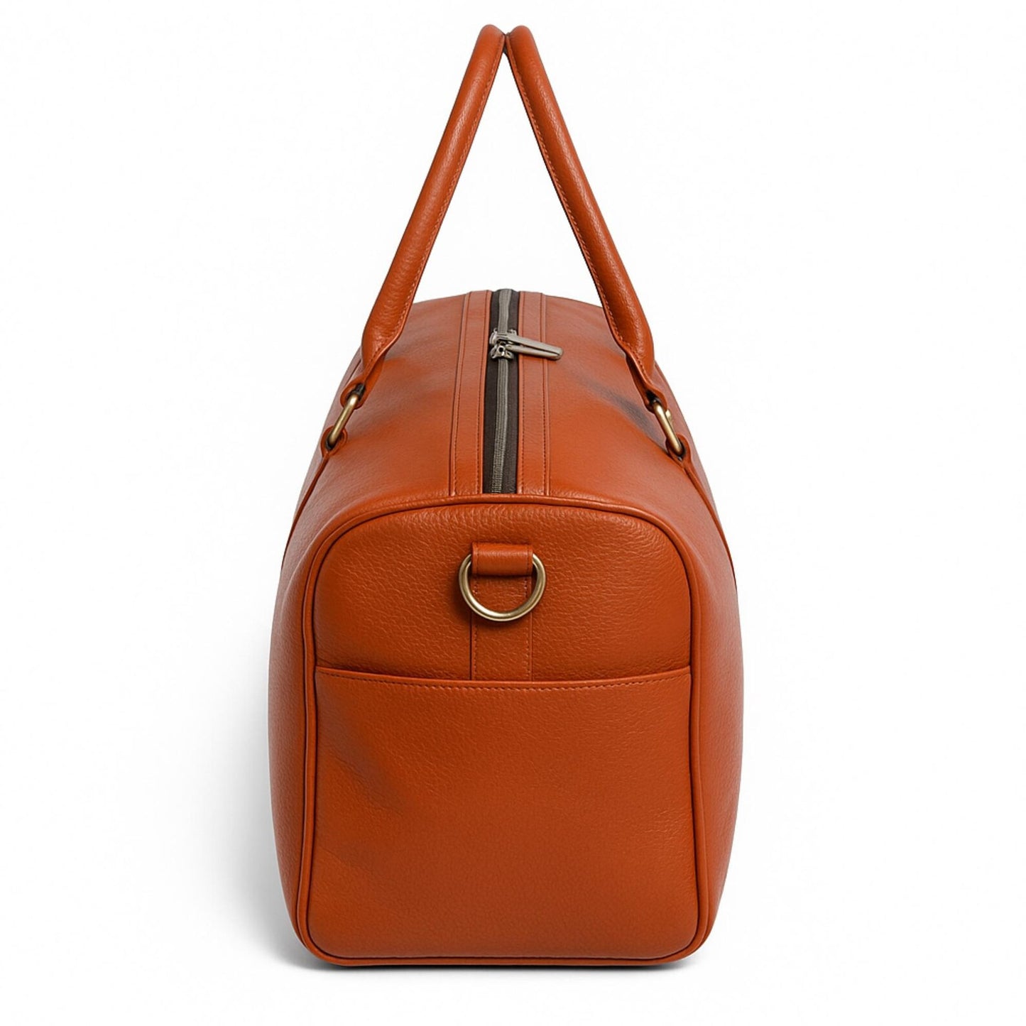 Real Brown Leather Travel Duffel Bag