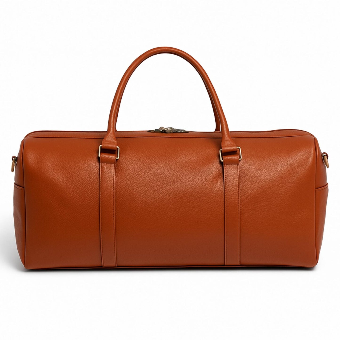 Real Brown Leather Travel Duffel Bag
