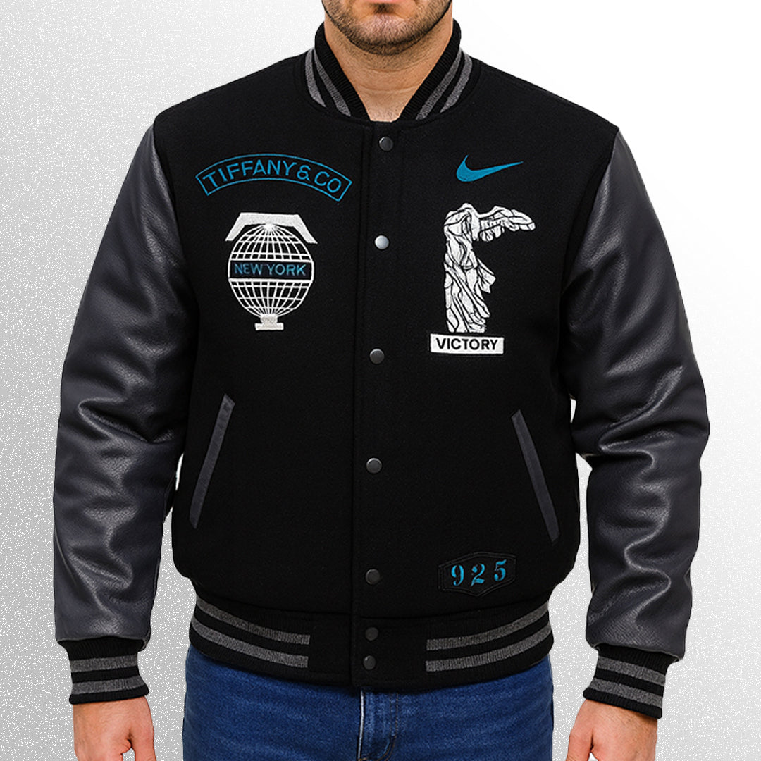Lebron james tiffany & co black varsity jacket