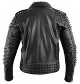 Men's Studded Motorcycle Leather Jacket