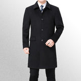 Mens wool blend single-breasted overcoat