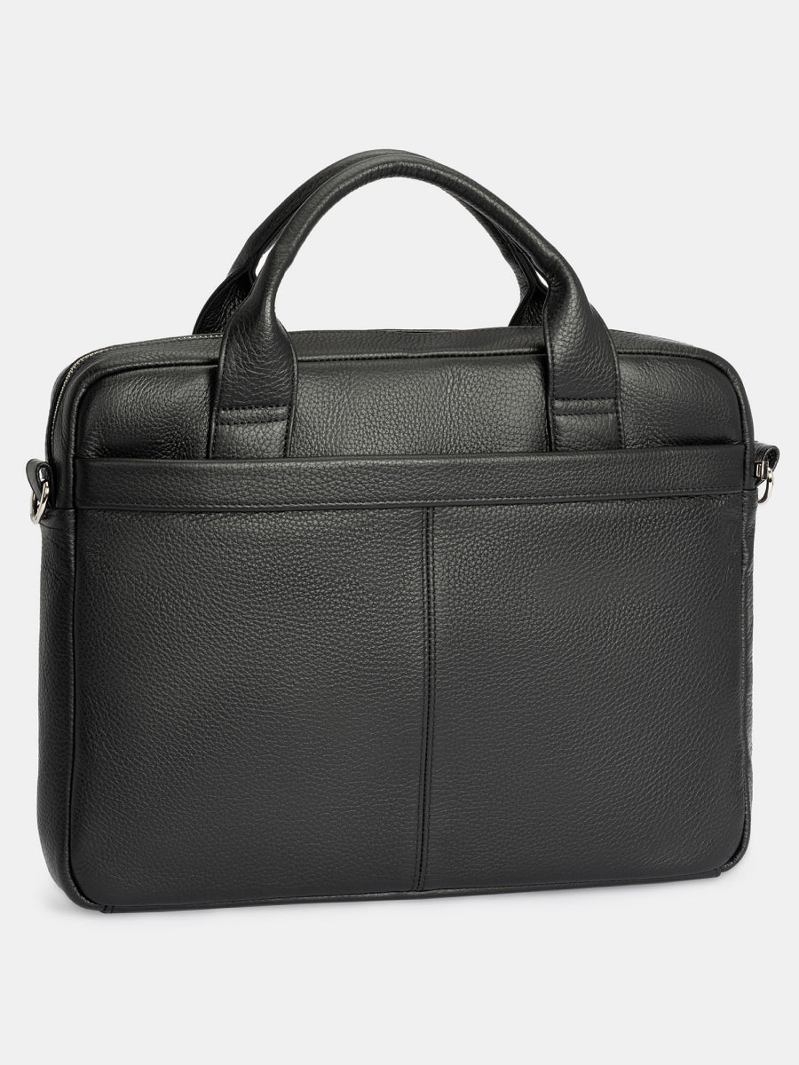 Black Leather Briefcase Handbag