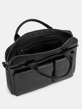 Black Leather Briefcase Handbag
