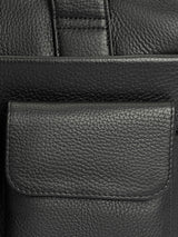 Black Leather Briefcase Handbag