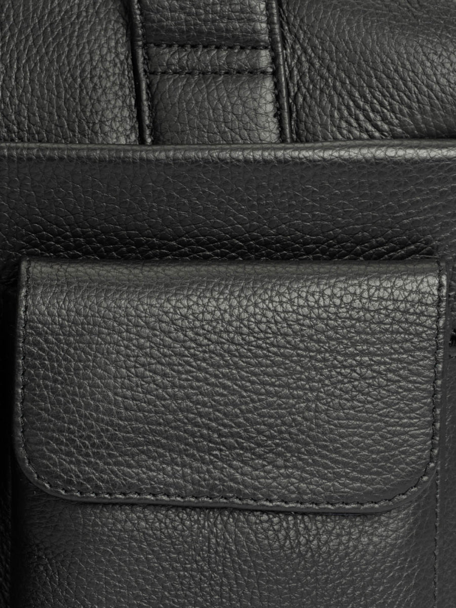 Black Leather Briefcase Handbag