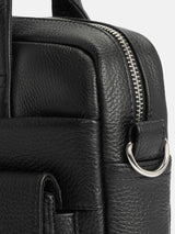 Black Leather Briefcase Handbag