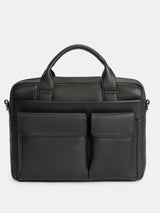 Black Leather Briefcase Handbag