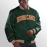 Miami hurricanes bomber satin jacket