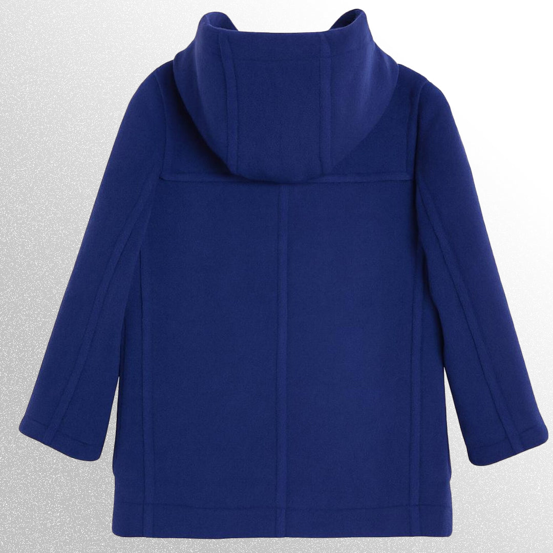 Paddington bear hooded blue coat back view