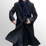 Men's private detective grey wool coat