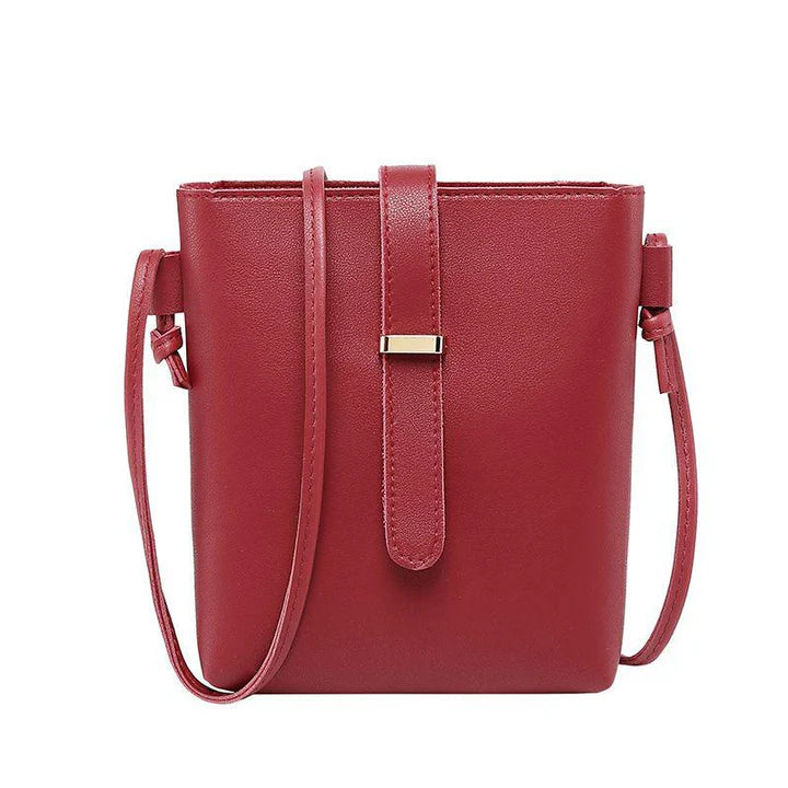 Women's Leather Crossbody Bucket Bag