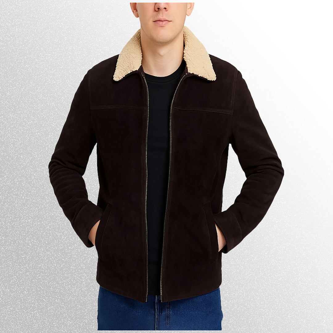Rick grimes suede bomber jacket