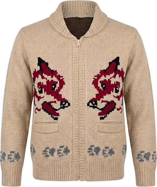 Project Hail Mary 2026 Ryan Gosling Wolf Knit Zip-Up Sweater