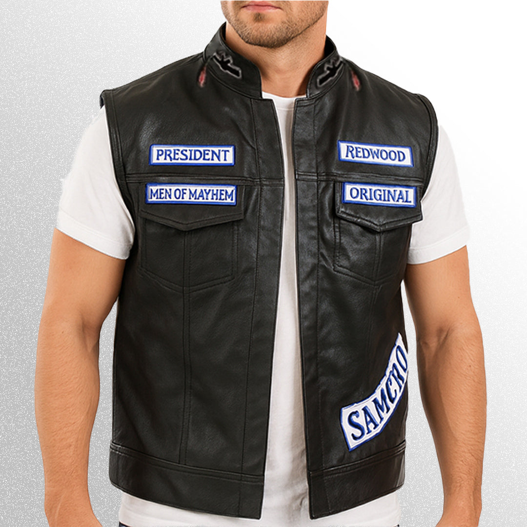 Sons of anarchy leather biker vest