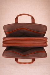 High-Quality Black Leather Laptop Bag
