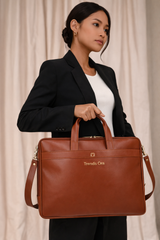 High-Quality Black Leather Laptop Bag