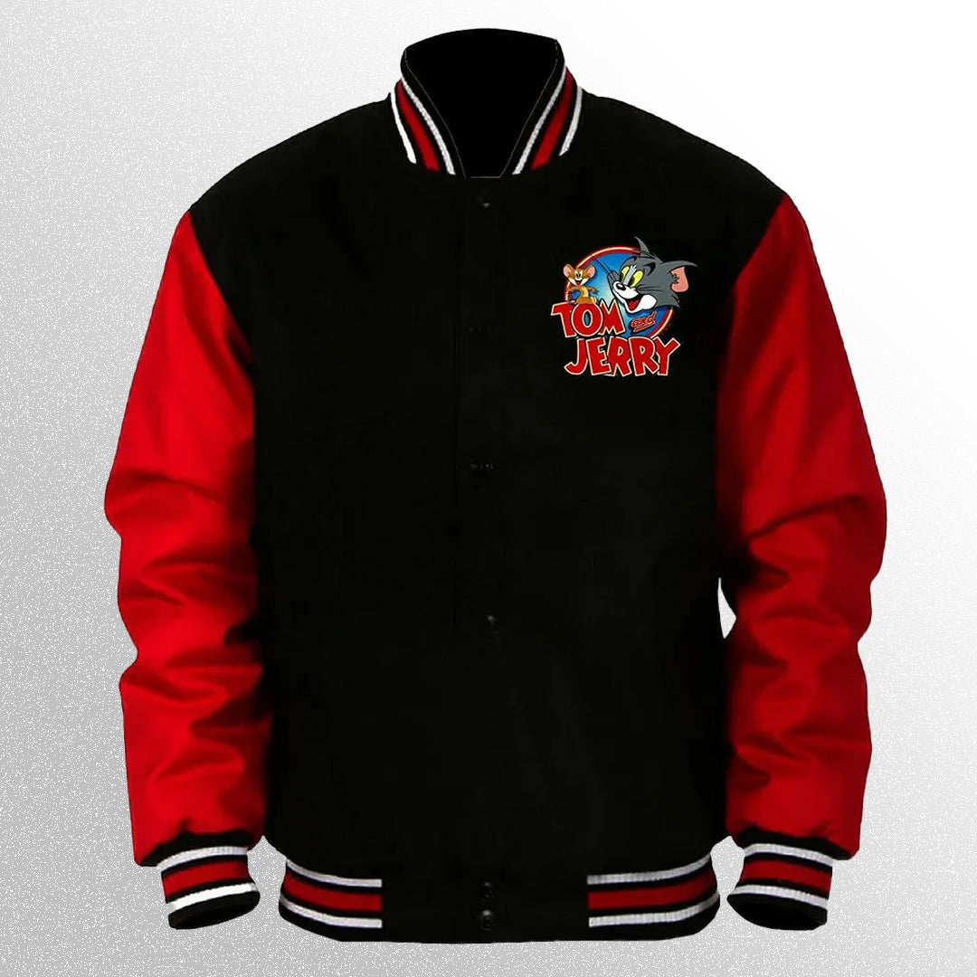 Tom and Jerry Cartoon Varsity Jacket