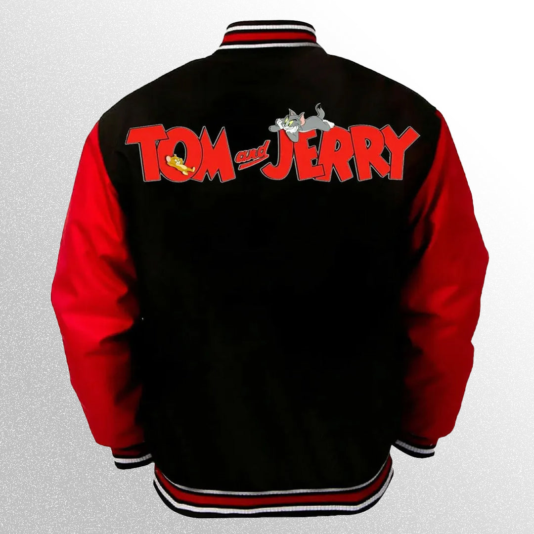 Tom and Jerry Cartoon Varsity Jacket