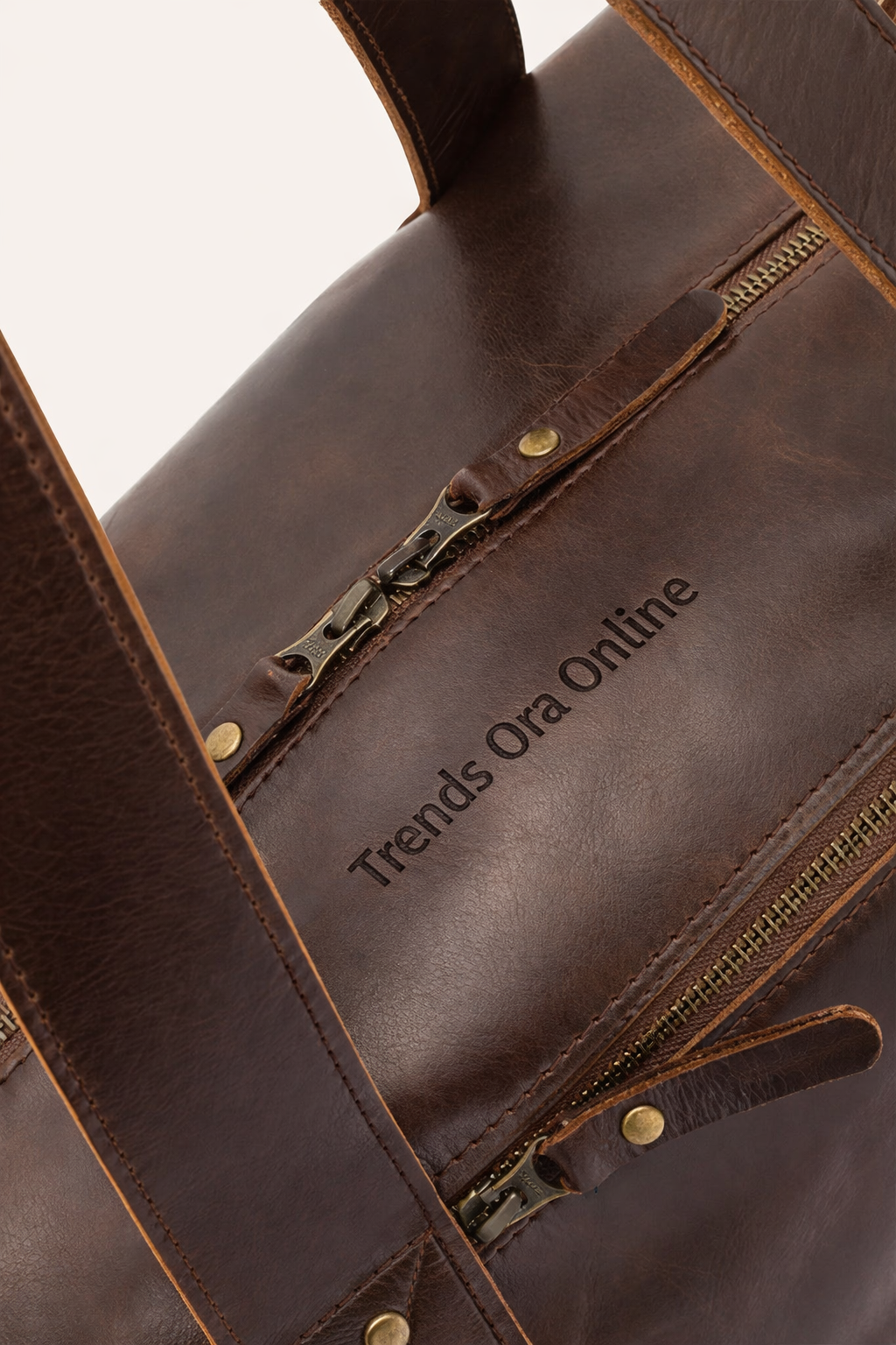 Full-Grain Brown Duffle Bag