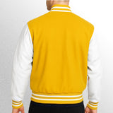 Yellow varisty jacket back view